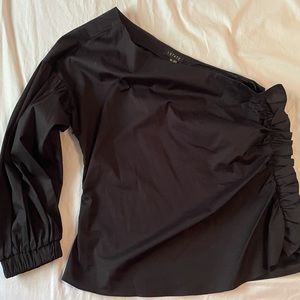 1. State Ruffle Asymmetric Blouse